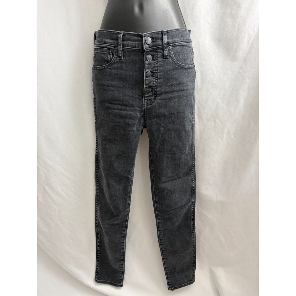 Madewell 10" High Rise Skinny Black Jeans Size 27 Button Fly Essential Denim